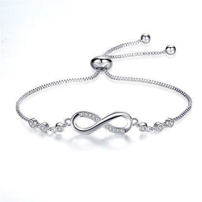 Verstellbares Infinity-Armband in Silber 