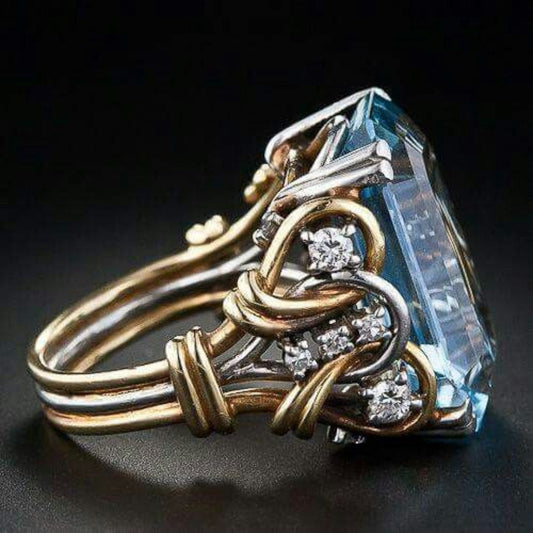 Vintage Blauer Zirkonia Lagengoldring