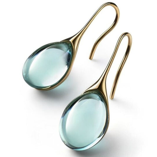 Kristall-Tropfenohrringe in Gold und Silber