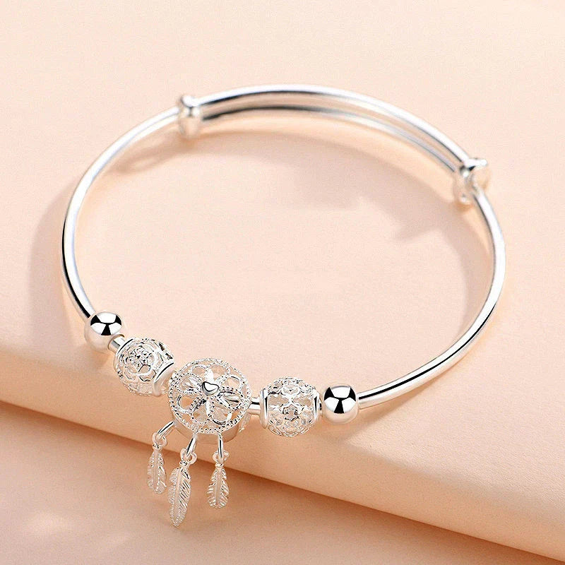 Verstellbares Traumfänger-Armband aus 925er Silber 