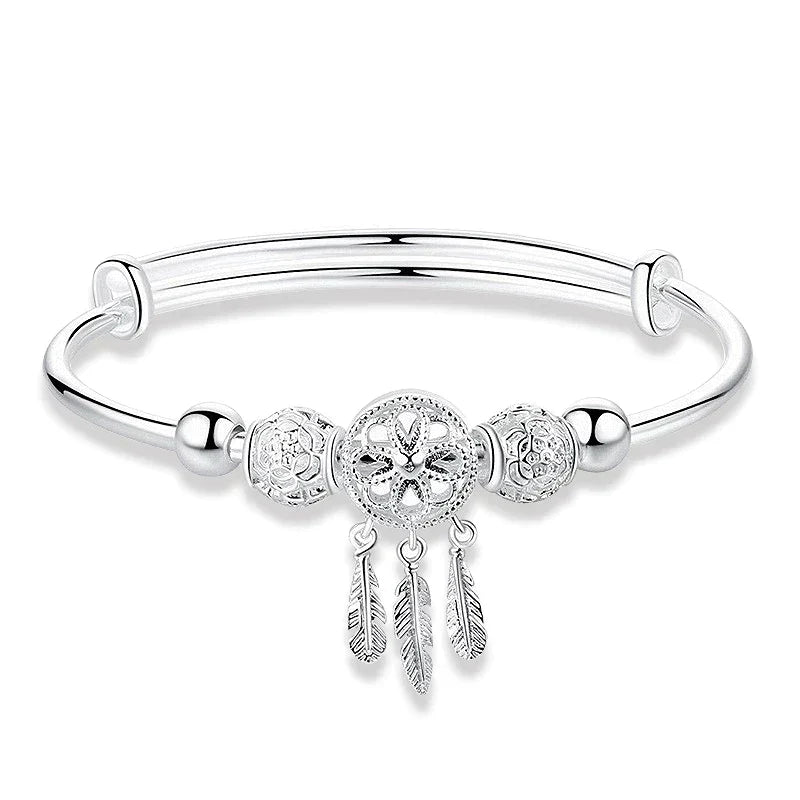 Verstellbares Traumfänger-Armband aus 925er Silber 