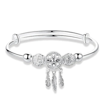 Verstellbares Traumfänger-Armband aus 925er Silber 