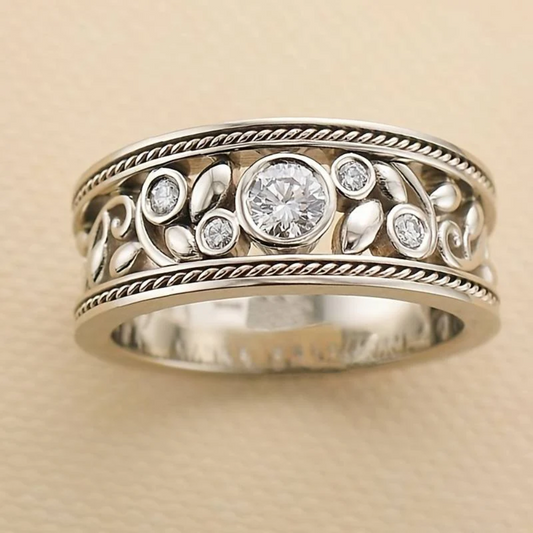 Vintage Silber &amp; Zirkonia Ring