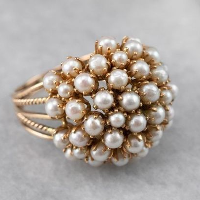 Ring mit eingelegten Perlen 