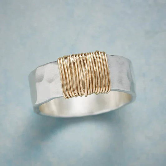 Vintage Golden Threads Silberring 