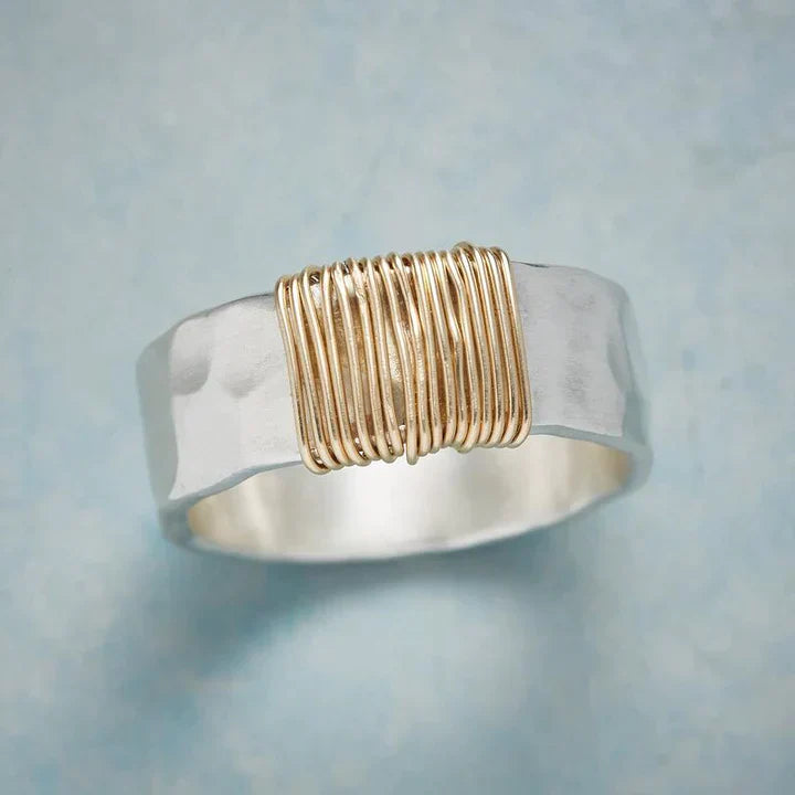 Vintage Golden Threads Silberring 