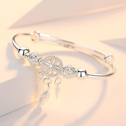 Verstellbares Traumfänger-Armband aus 925er Silber 