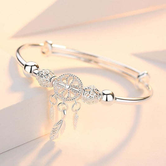 Verstellbares Traumfänger-Armband aus 925er Silber 